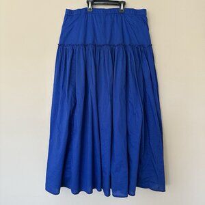 Coldwater Creek Full Maxi Skirt Women 10-12 Cobalt Blue Long Cottage Prairie